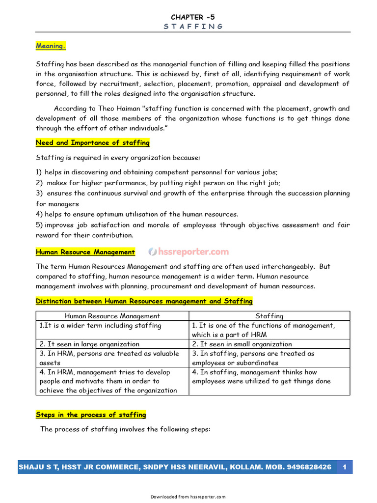 Staffing Process and Its Importance | PDF | Recruitment | Employment