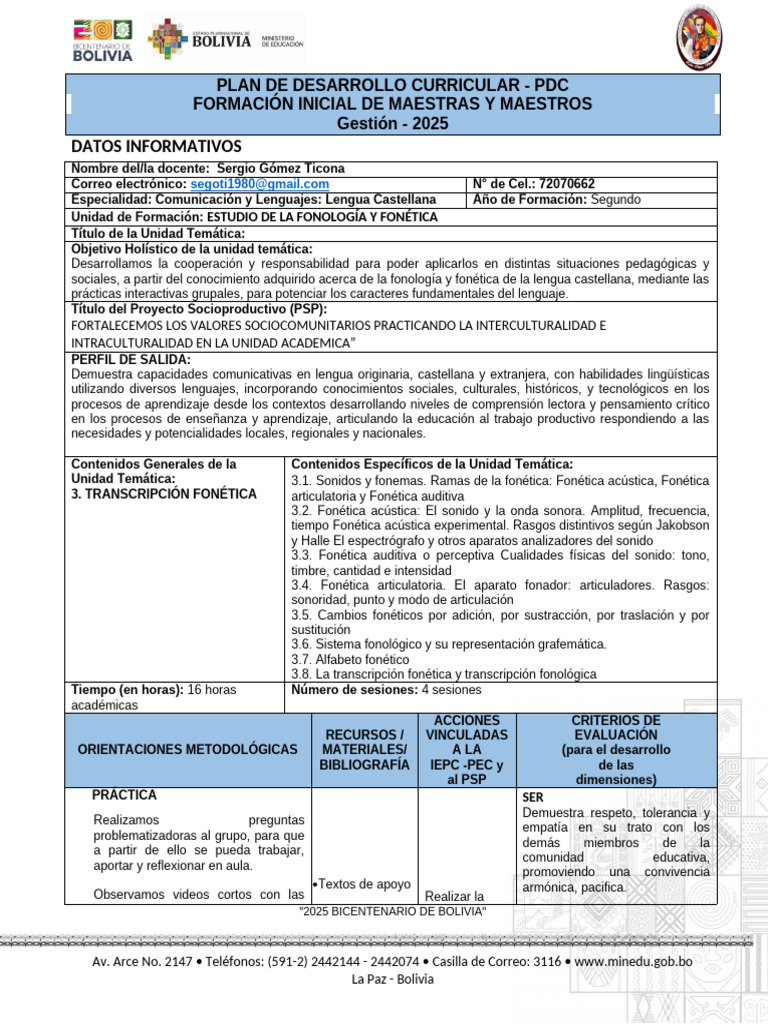 PDC - Modelo | PDF | Fonética | Sonido