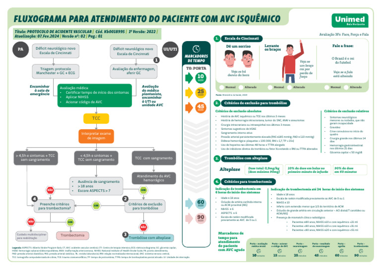 Fluxograma Atendimento AVC Isquêmico | PDF | AVC | Doenças cardiovasculares