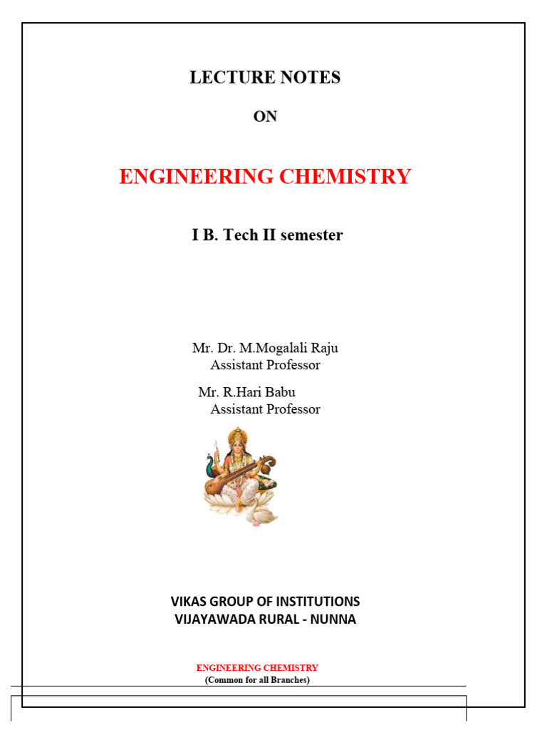 Engineering Chemistry Lecture Notes | PDF | Corrosion | Electrochemistry