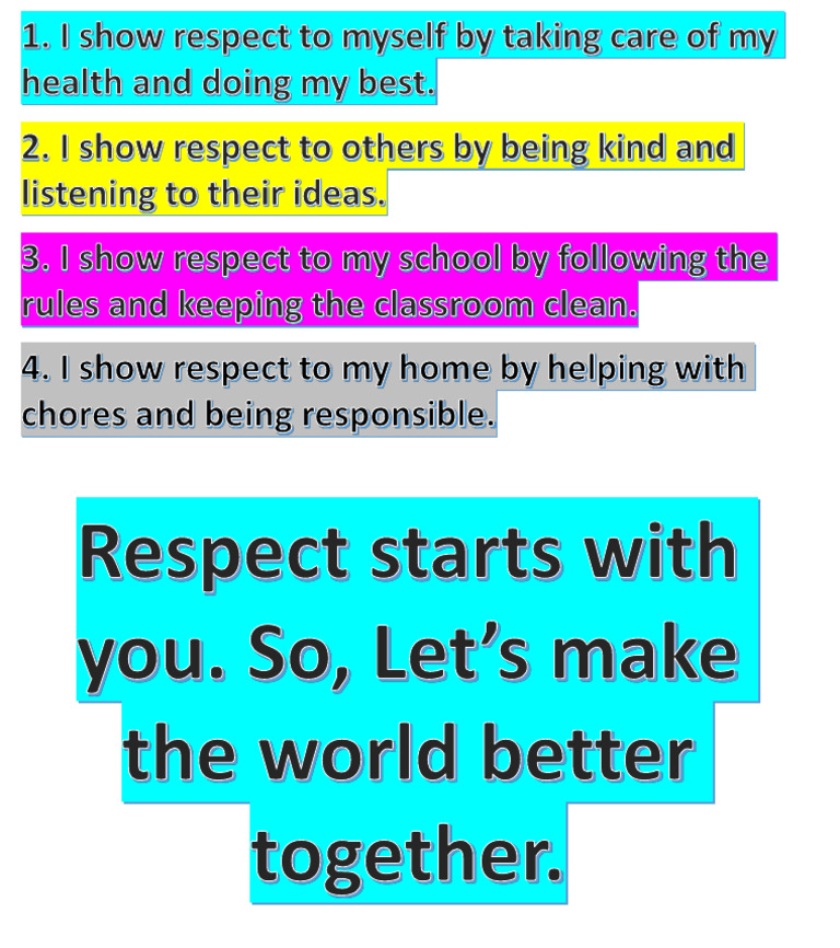 Ways to Show Respect Daily | PDF