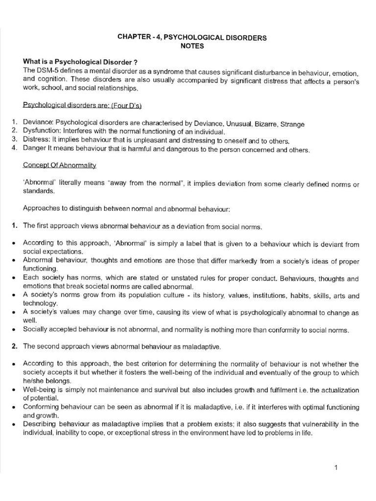 Psychological Disorders | PDF