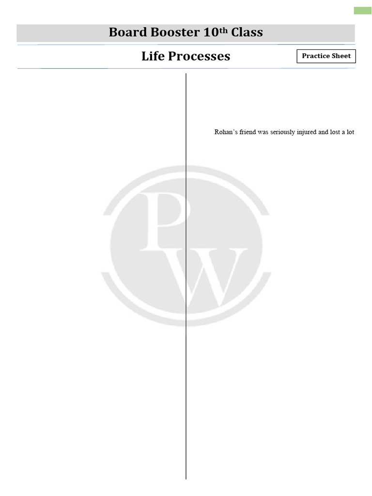 life processes class 10 PDF Digestion Blood