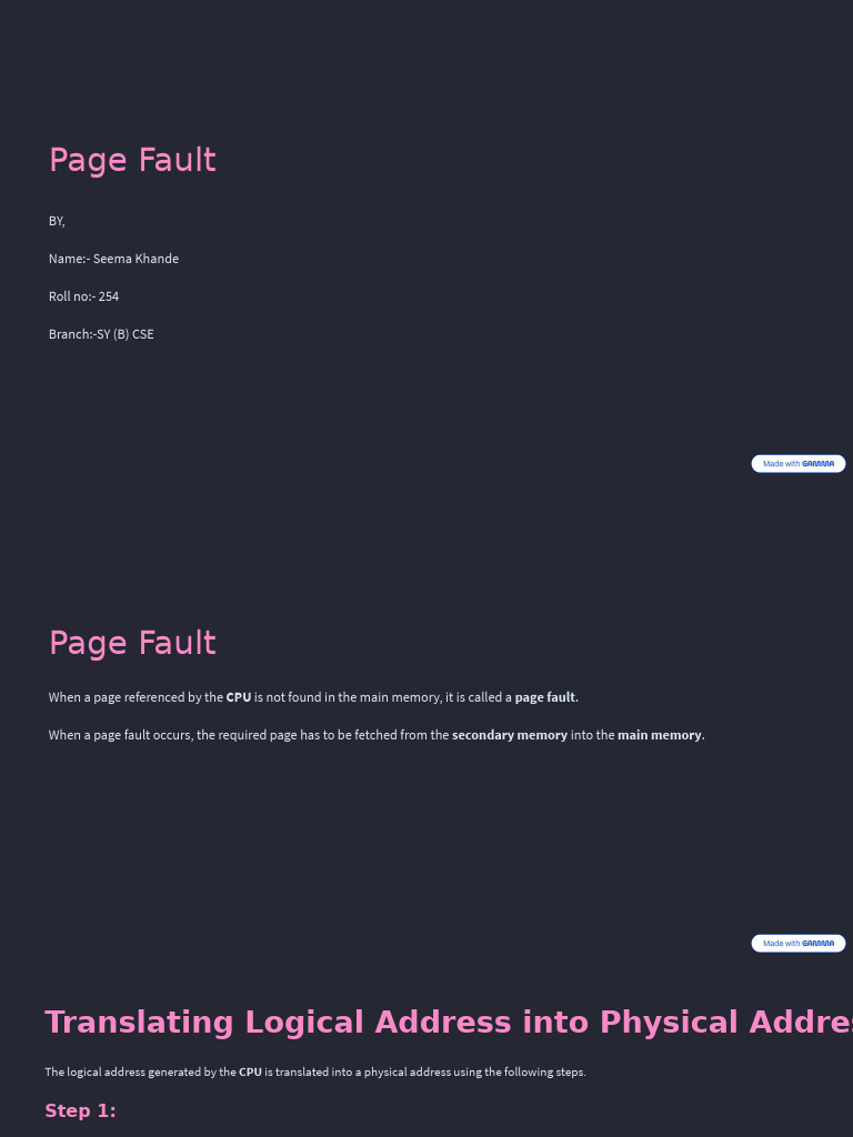Page Fault | PDF