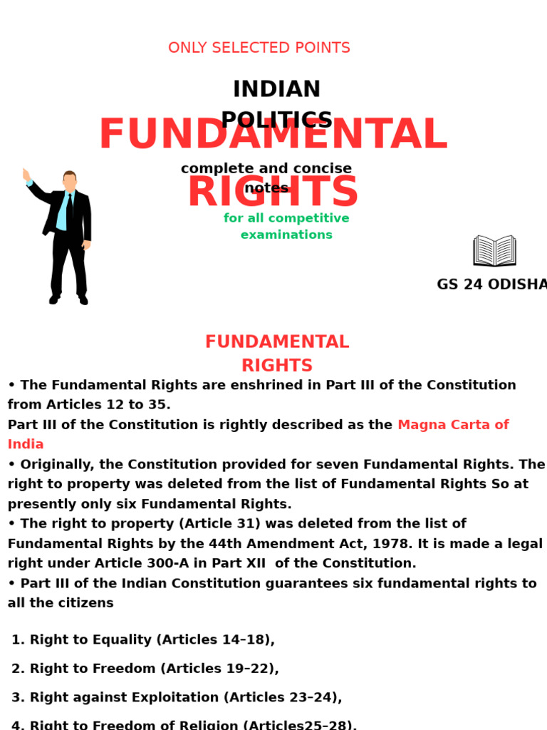 FUNDAMENTAL RIGHTS - The Fundamental Rights Are Enshrined in Part III ...