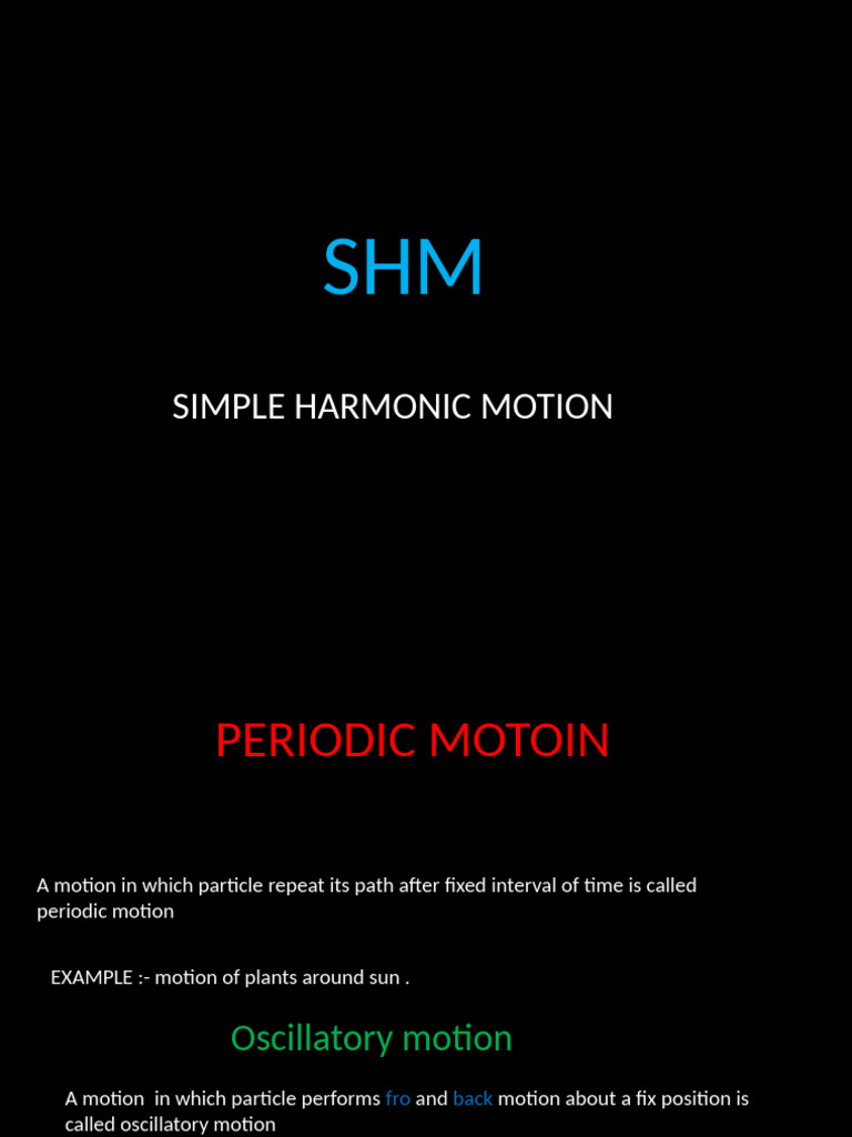 Simple Harmonic Motion | PDF | Oscillation | Applied And ...