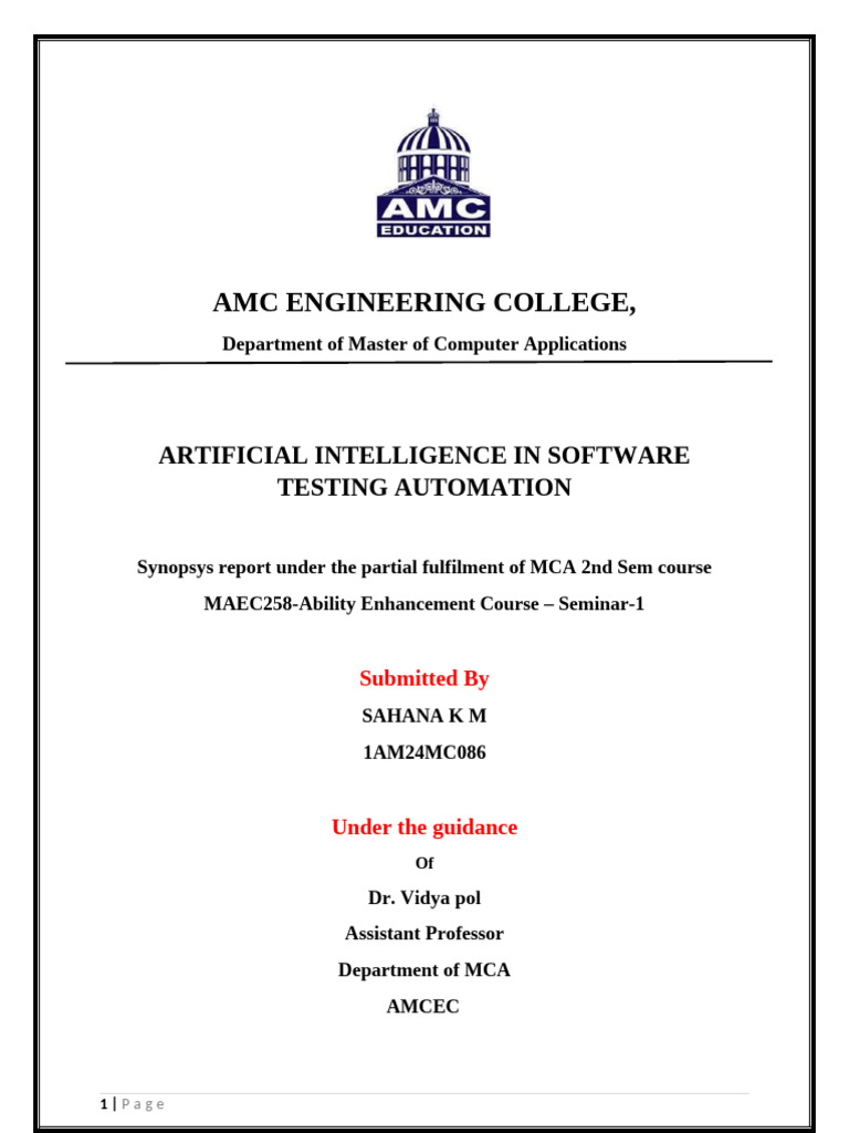 Artificial Intelligence in Software Testing Automation | PDF | Software ...