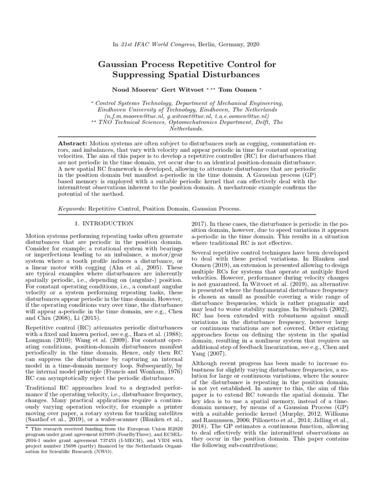 Gaussian Process Repetitive Control For Suppressing Spatial ...