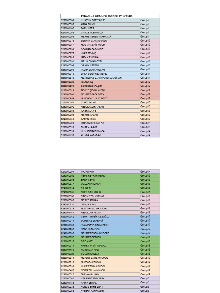 Project Groups Overview | PDF