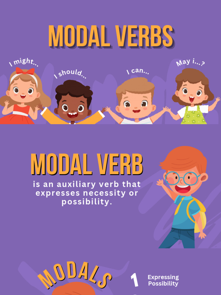 Purple Fun Super Heroes Modal Verbs Presentation | PDF