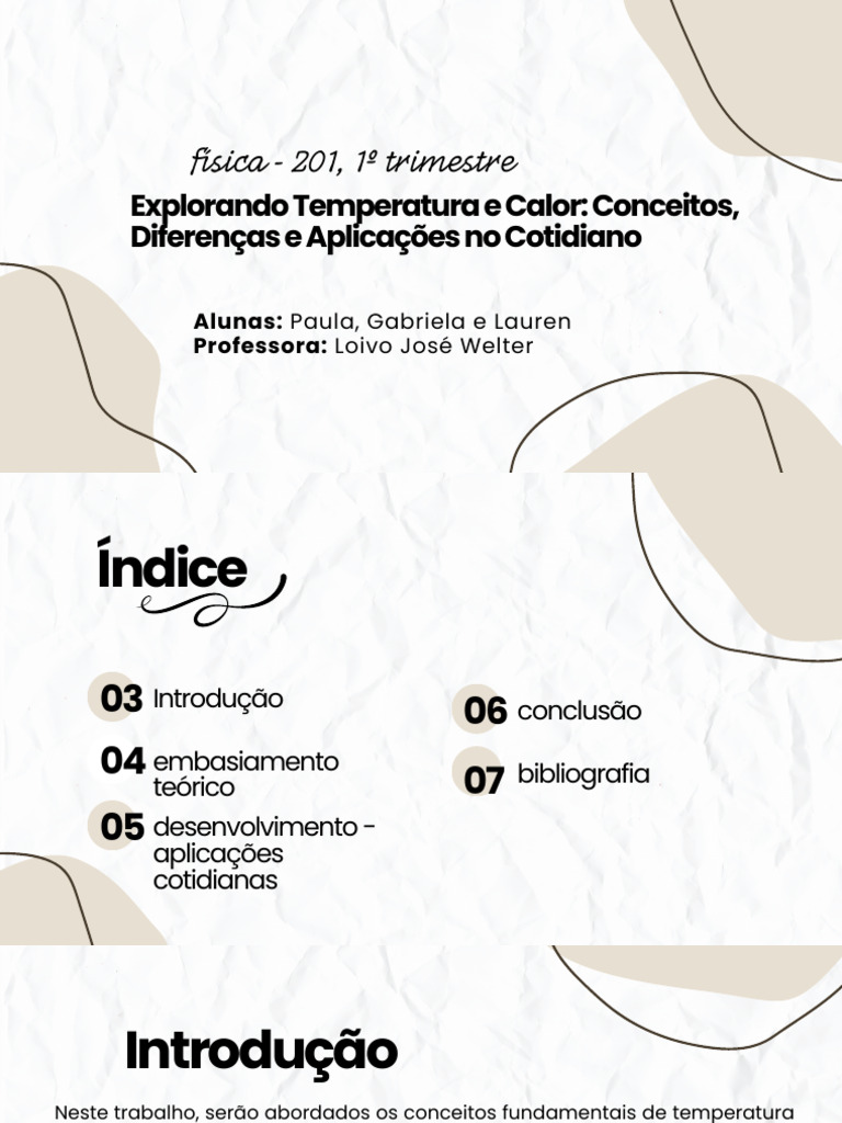 Temperatura e Calor: Conceitos e Aplicações | PDF | Temperatura | Calor