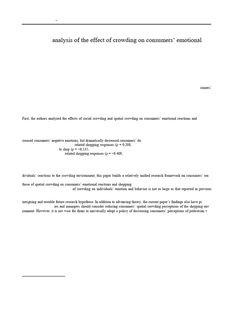 A Meta-Analysis of The Effect of Crowding On Consumers Emotional ...