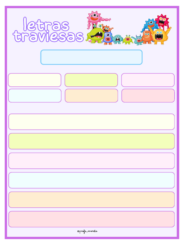 MATERIAL 7.1. Tablero Letras Traviesas @profe - Merche | PDF