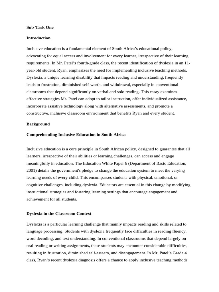 Inclusive Education Strategies for Dyslexia | PDF | Inclusion ...