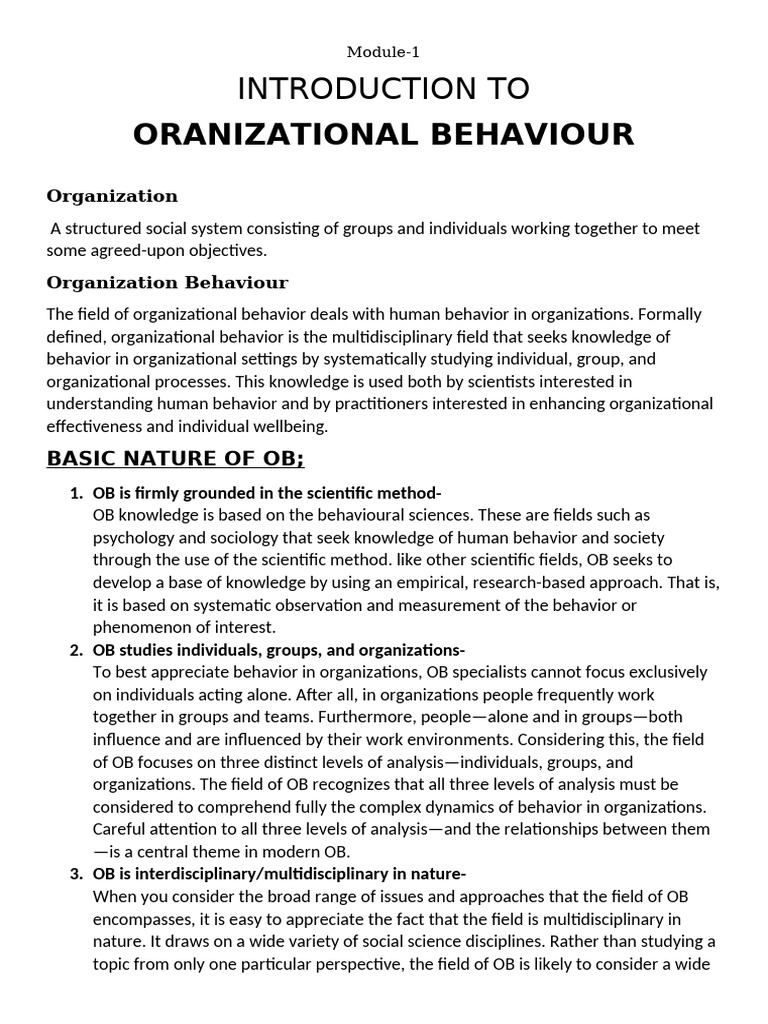 Introduction To OB | PDF | Emotions | System