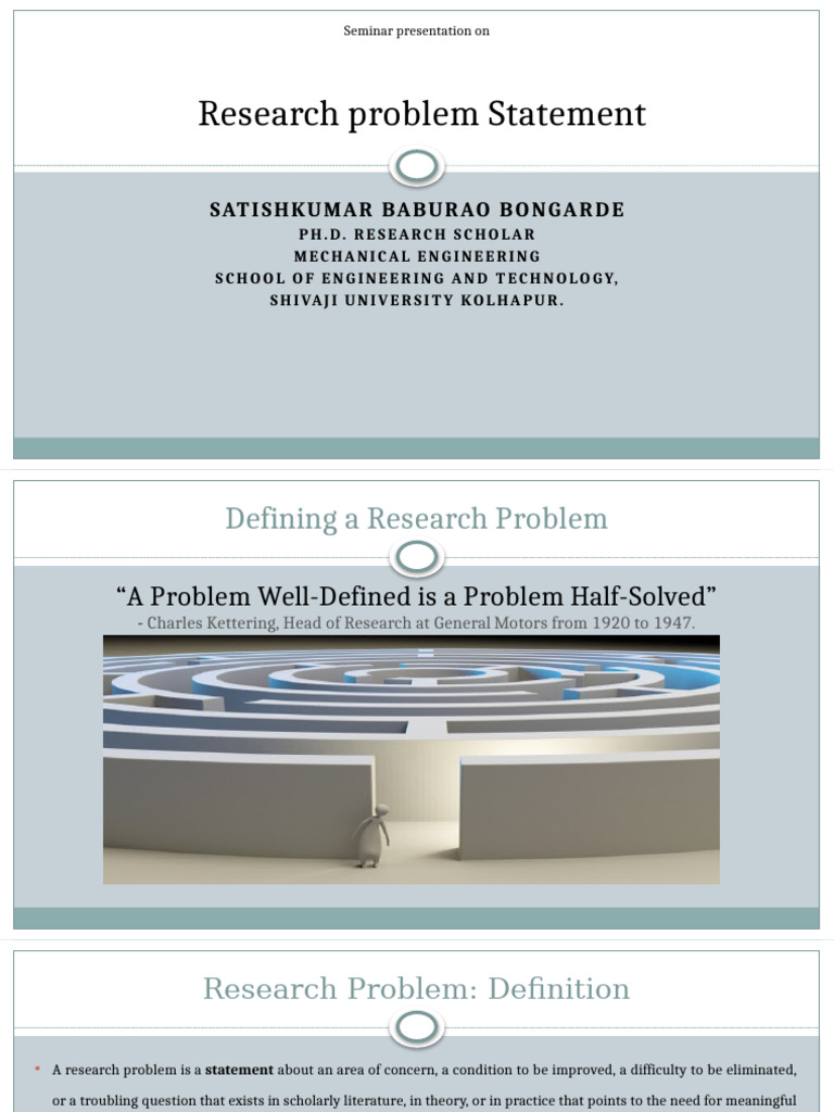Research Problem Statement - SBB | PDF | Cognition | Methodology