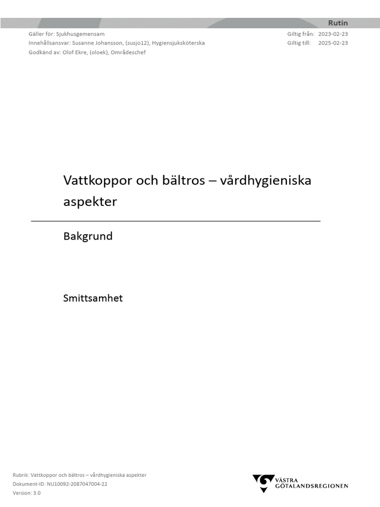 Vattkoppor Och Bältros - Vårdhygieniska Aspekter | PDF