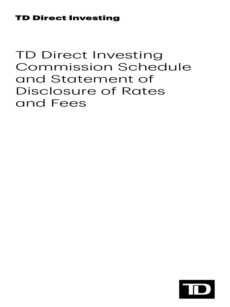 TD Direct Investing Fee Schedule 2025 | PDF | Bonds (Finance) | United ...