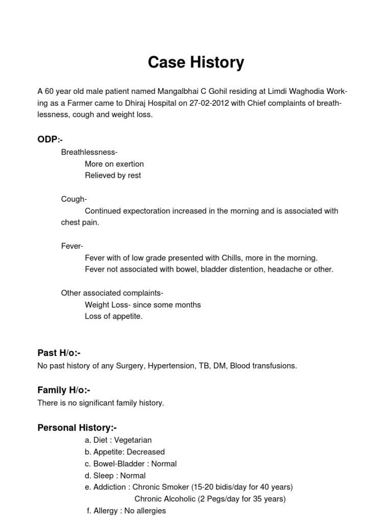 Case History | PDF