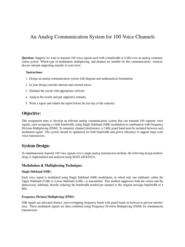 Communication Assignment 1 | PDF | Modulation | Electronic Engineering