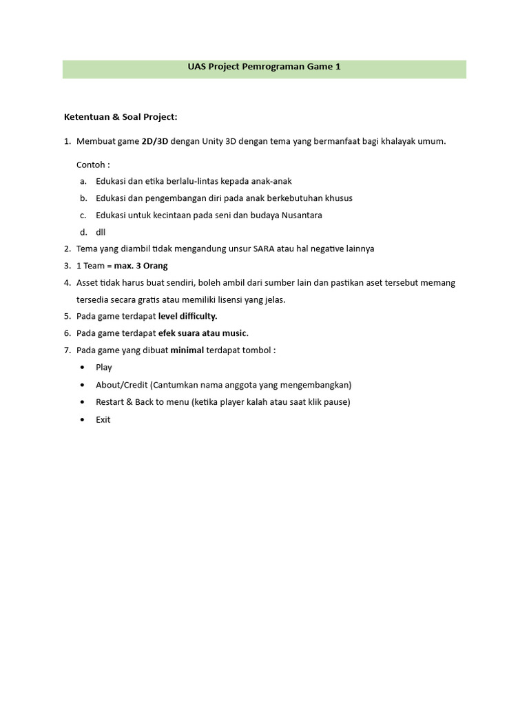 Uas Pemrograman Game Update PDF 1705466022 | PDF