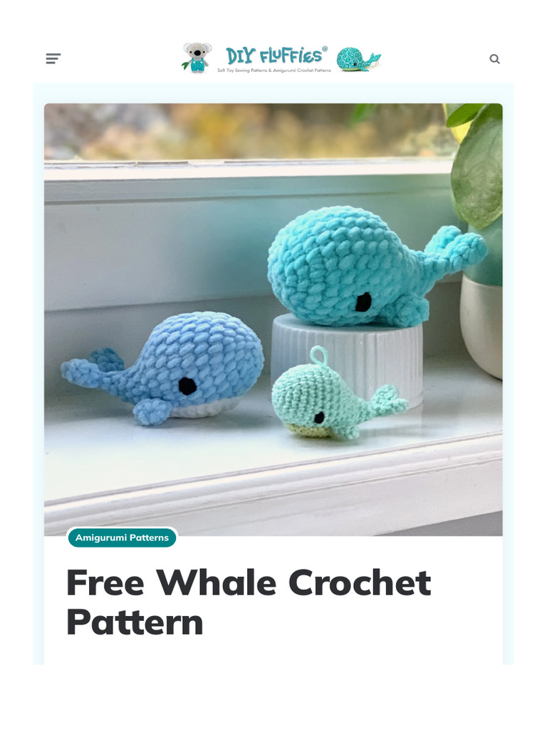 Free Whale Crochet Pattern - Amigurumi by DIY Fluffies | PDF | Crochet ...