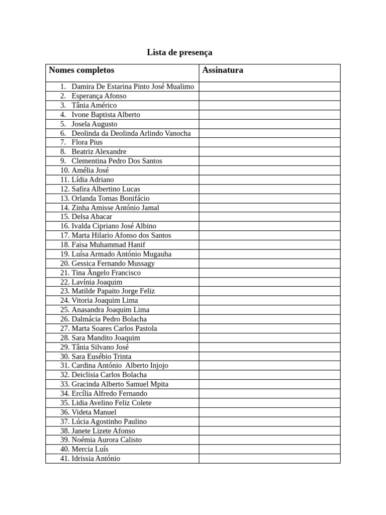 Lista de Presenca 2 | PDF
