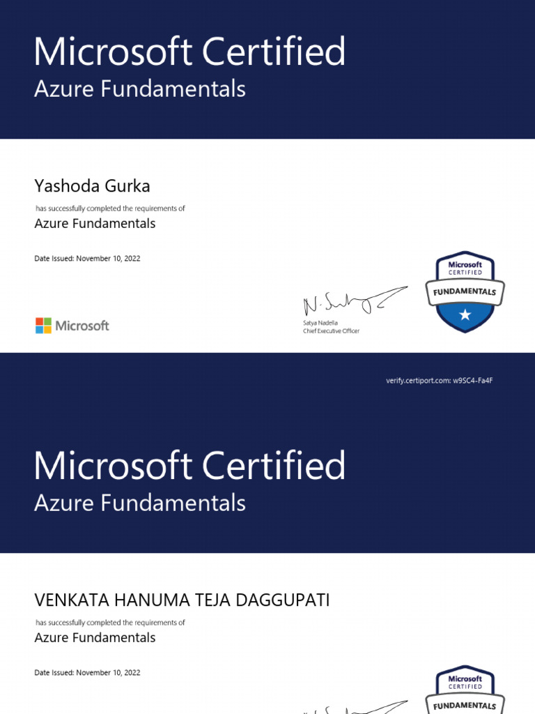 Azure Fundamentals Certification List | PDF