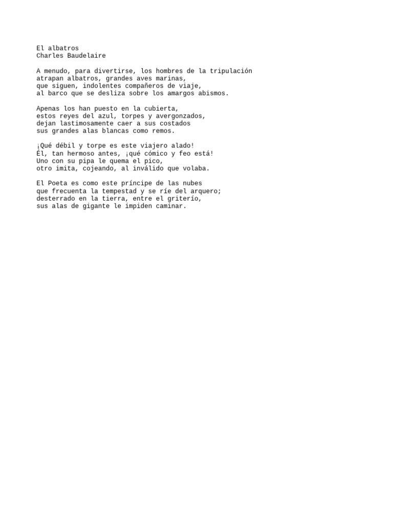 El Albatros Baudelaire | PDF