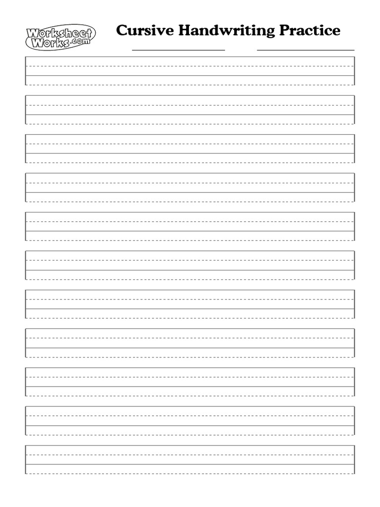 WorksheetWorks Cursive Handwriting Practice 1 | PDF