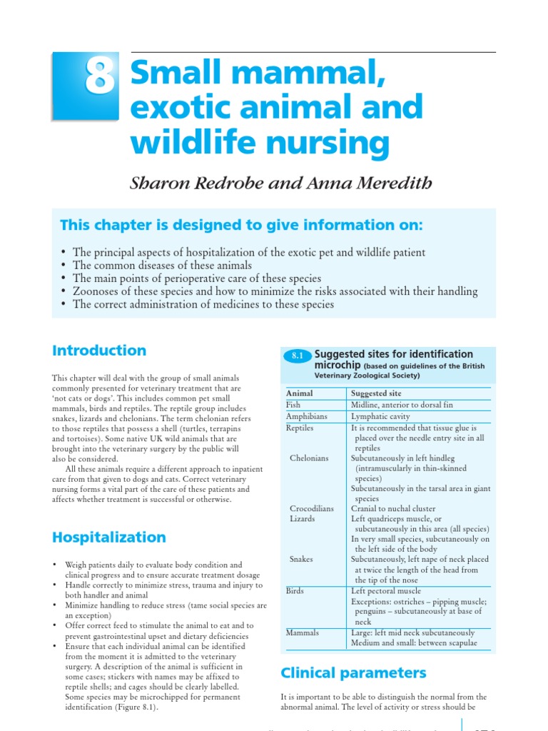 Manual of Advance Veterinary Nursing Intravenous Therapy Reptile