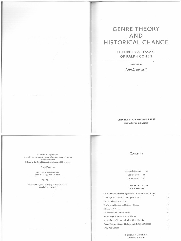 Ralph Cohen, 1 Genre Theory | PDF