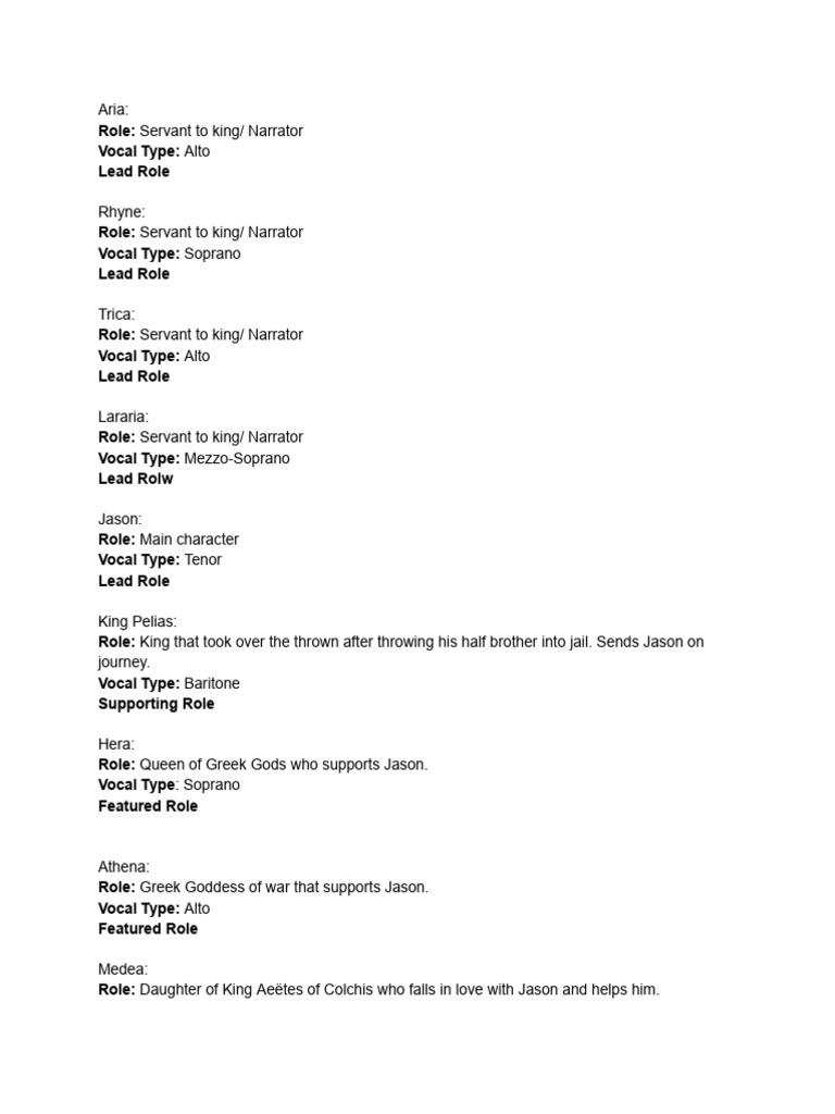 Jason and Supporting Characters Overview | PDF