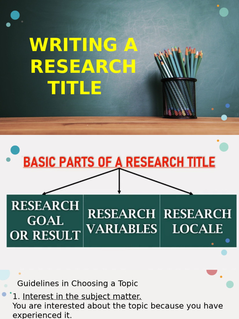 Guidelines for Writing Research Titles | PDF | Learning | Cognition