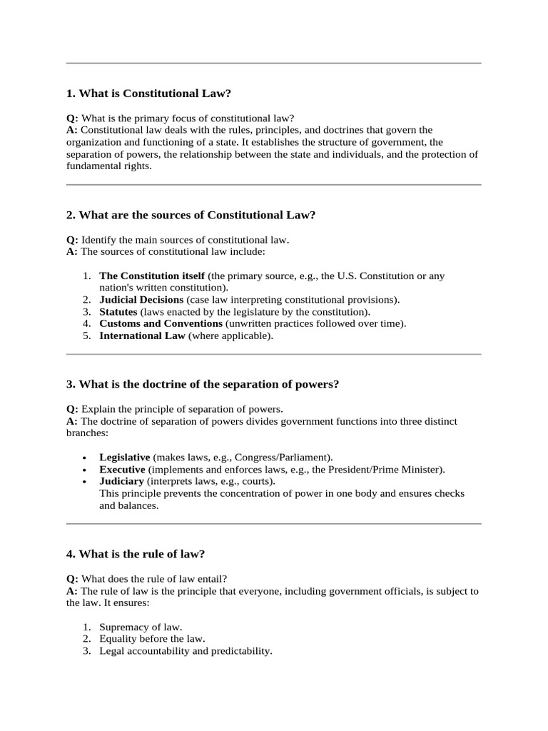Con Law Revision Questions | PDF | Constitution | Constitutional Law