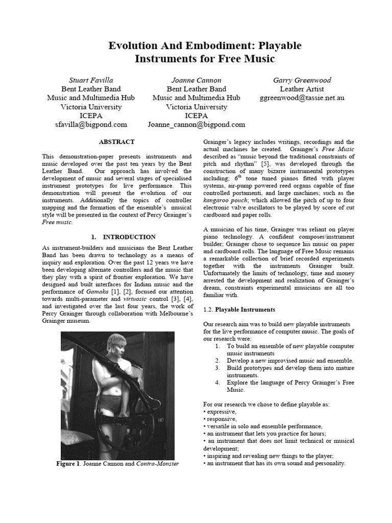 Evolution and Embodiment Playable Instru | PDF | Synthesizer | Musical ...