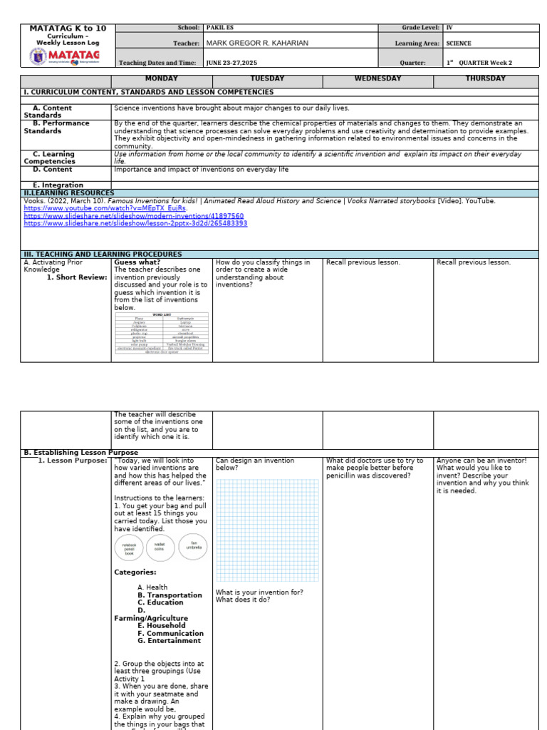 DLL - Science 4 - q1 w2 Final | PDF | Neonatal Intensive Care Unit ...