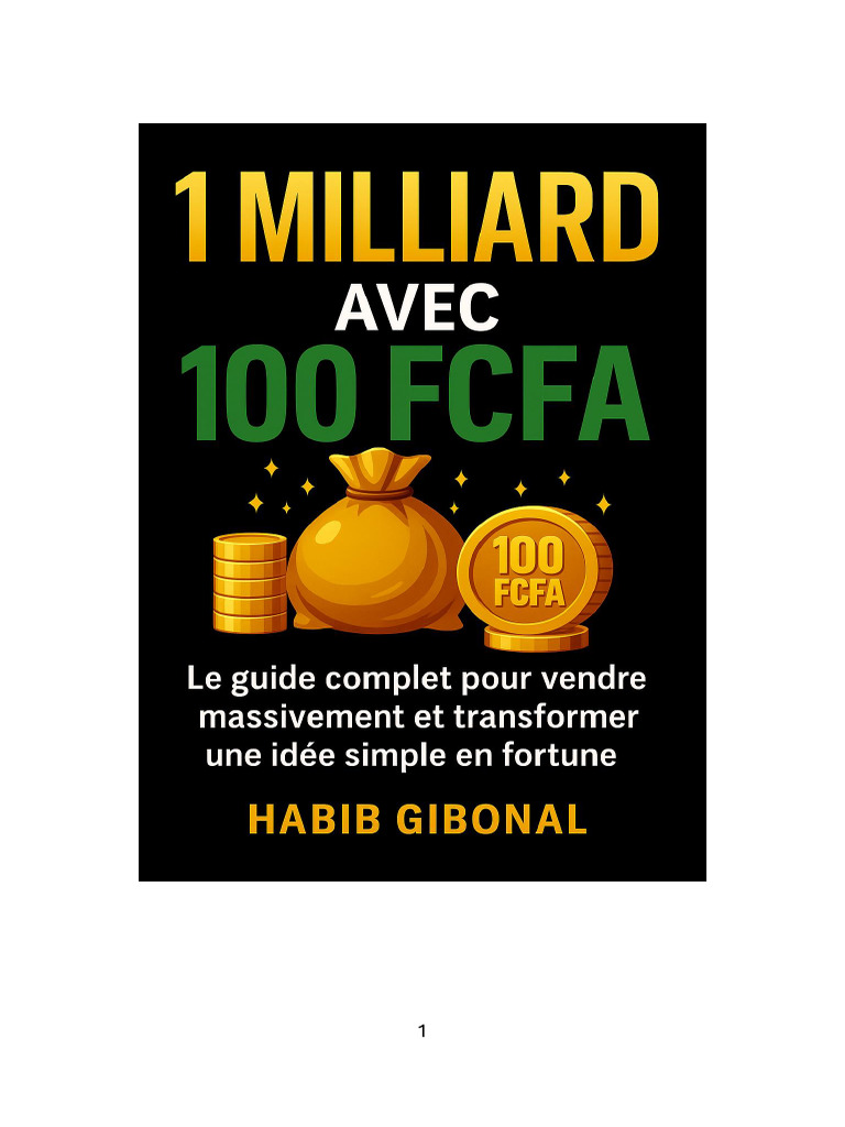 Stratégies pour 1 milliard FCFA avec 100 FCFA | PDF | Facebook | YouTube