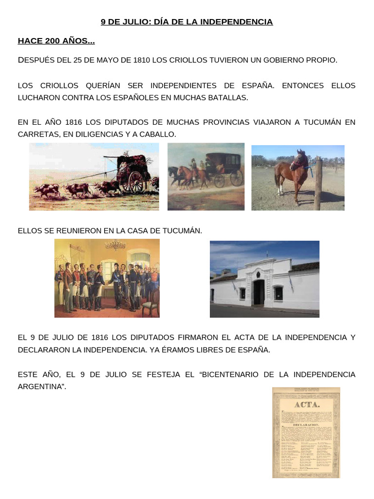 9 de Julio Independencia Argentina 2020 | PDF | América del Sur ...
