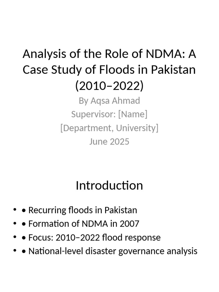 NDMA's Role in Pakistan Floods 2010-2022 | PDF | Flood | Disaster Risk ...