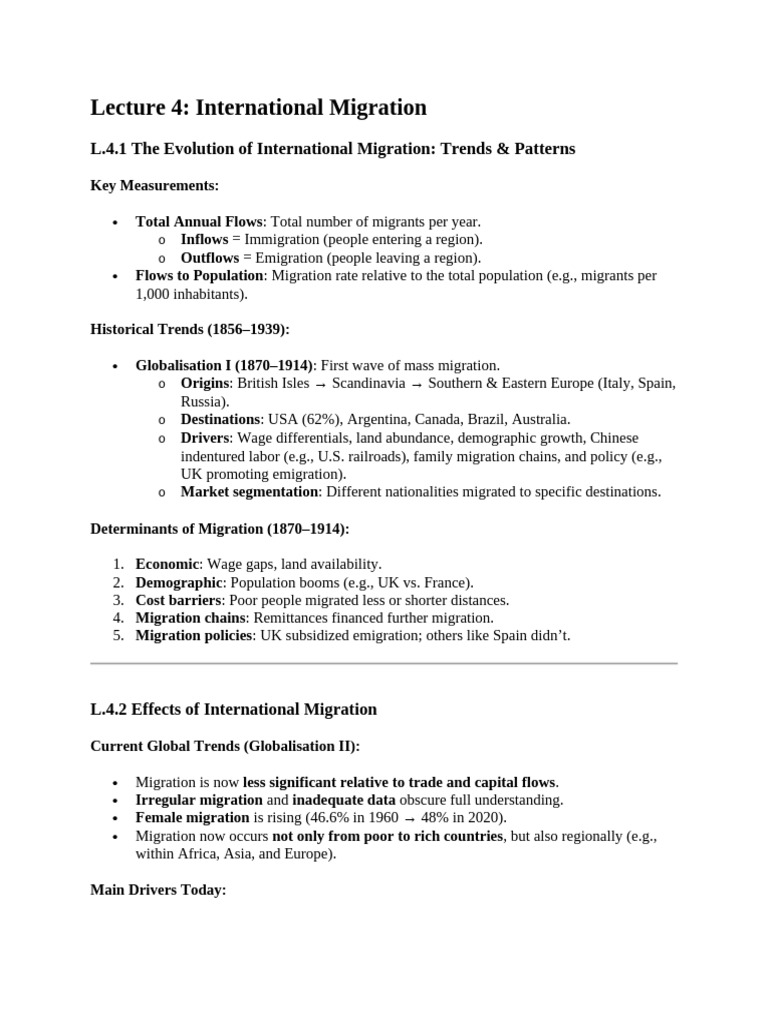 Trends in International Migration Analysis | PDF | Immigration | Human ...