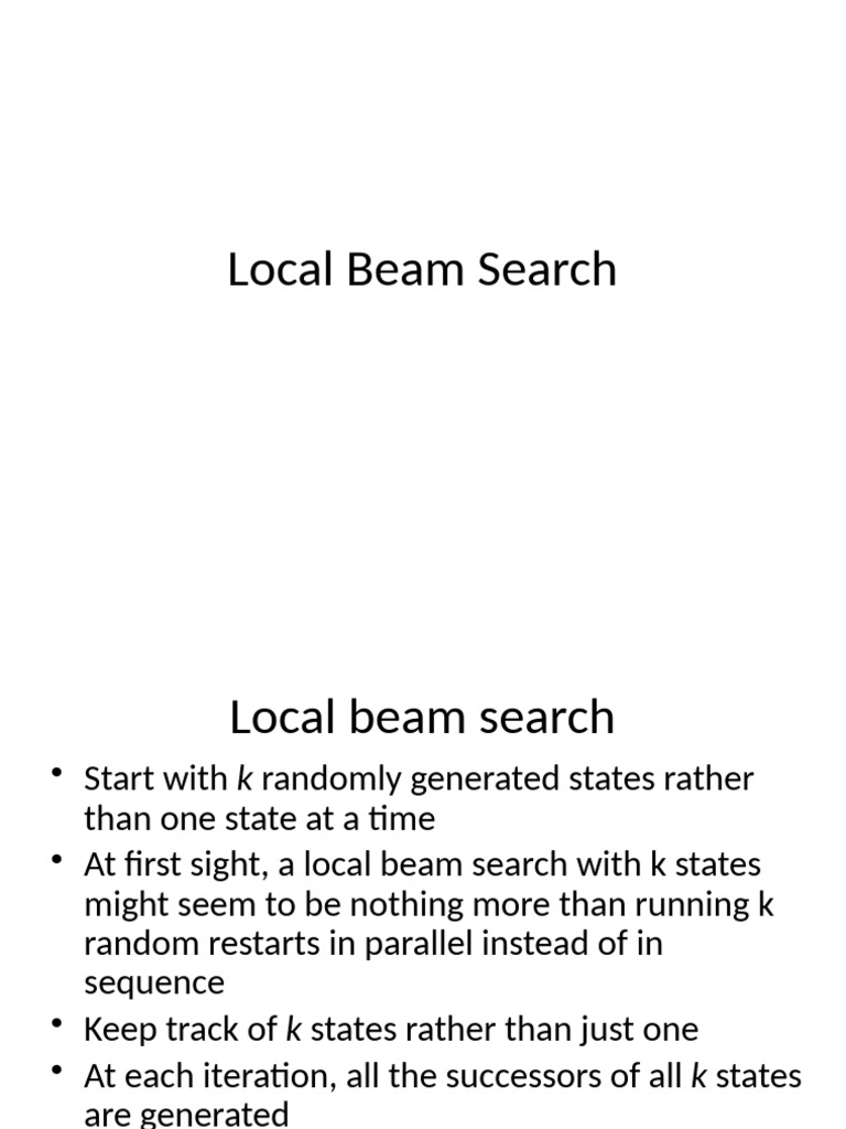 Local Beam Search Algorithm Explained | PDF