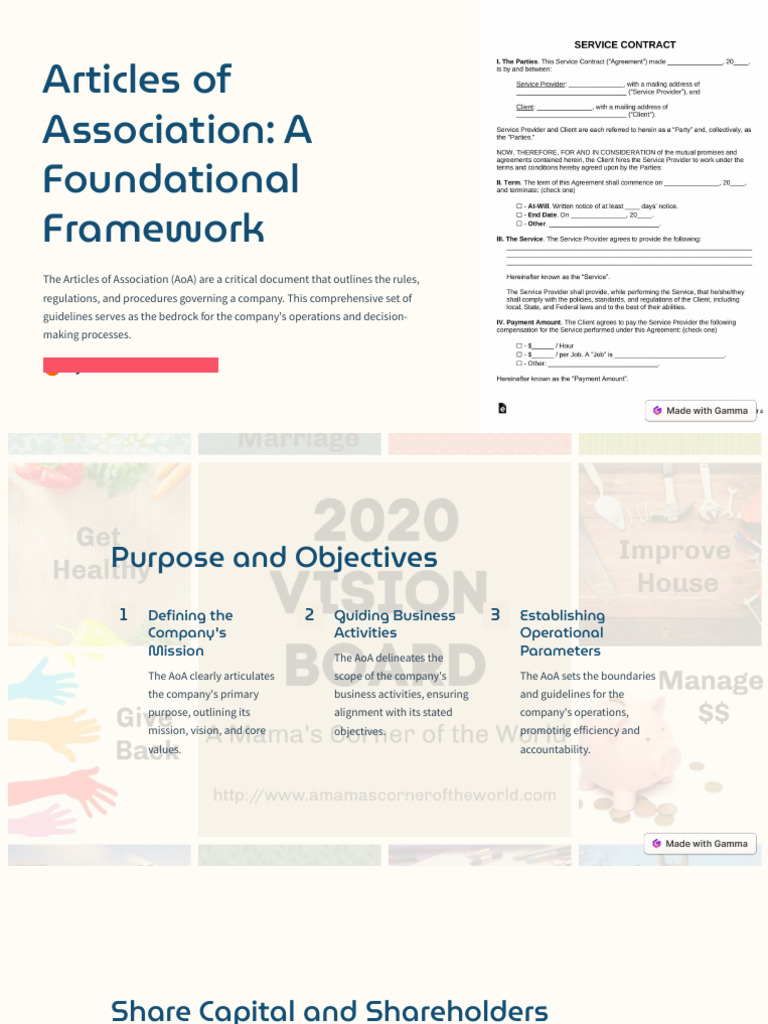 Articles of Association A Foundational Framework | PDF | Articles Of ...