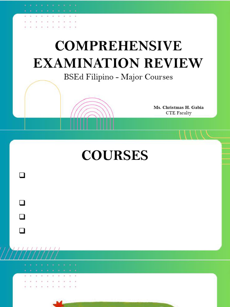 Comprehensive Examination Drills Filipino Major | PDF