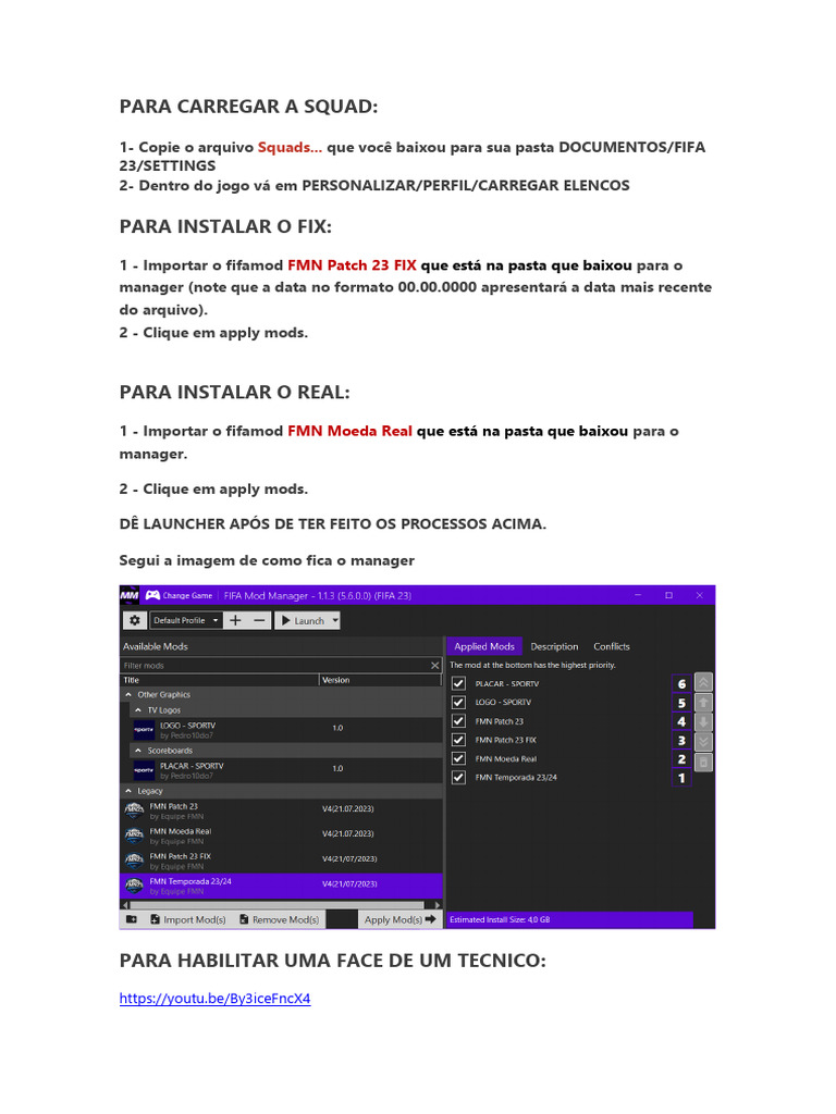 Como Carregar e Instalar Mods no FIFA 23 | PDF