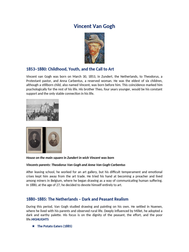 Vincent Van Gogh 2 PDF Vincent Van Gogh Paintings