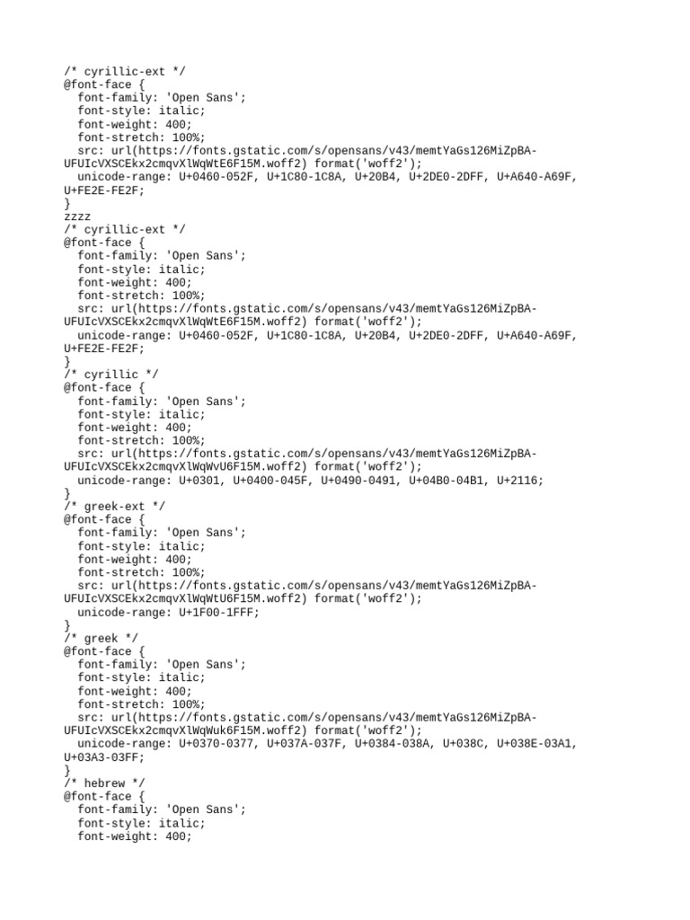 Open Sans Font Face Definitions | PDF | Digital Typography | Western ...