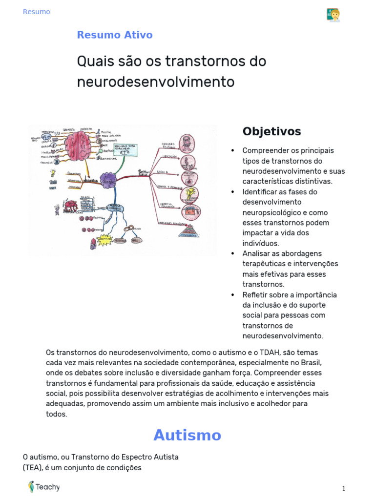 Transtornos do Neurodesenvolvimento: Guia Completo | PDF | Transtorno ...