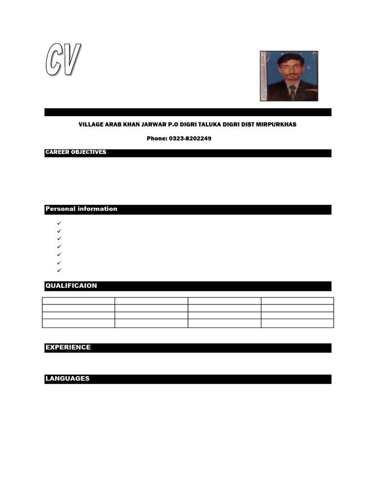 Shahzor Khan's Career Profile | PDF