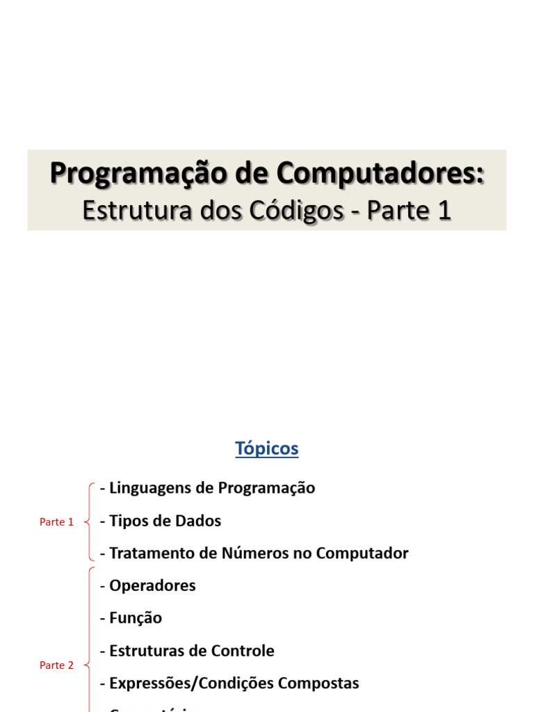 Estrutura de Códigos em Programação | PDF | Python (linguagem de ...